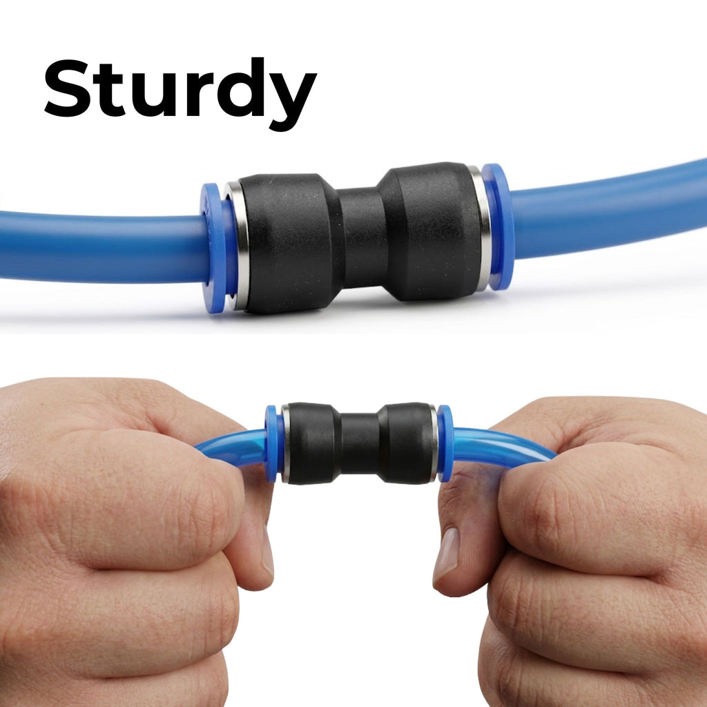 Pneumatic Push-In Air Fitting – Straight Plastic Union 3/8" Tube | Truck & Trailer Air Line Connector