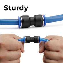 Load image into Gallery viewer, Pneumatic Push-In Air Fitting – Straight Plastic Union 3/8" Tube | Truck &amp; Trailer Air Line Connector
